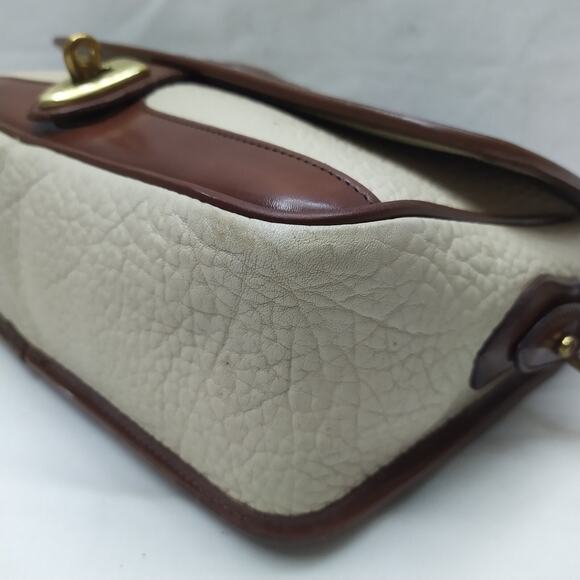 Dooney & Bourke Ivory Pebbled Leather Buckle Satchel Crossbody Bag - Made in USA - Picture 16 of 16